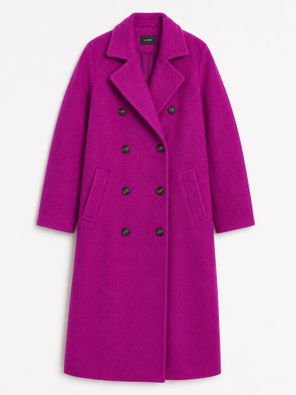 Ann Taylor Wool Tweed Boucle Double Breasted Rich Magenta